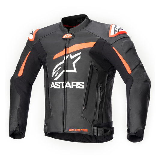 Alpinestars GP Plus V4 Leather Jacket - Black/Red/Fluo/White