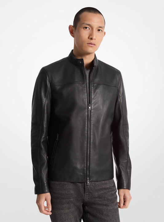 Leather Racer Jacket - Michael Kors