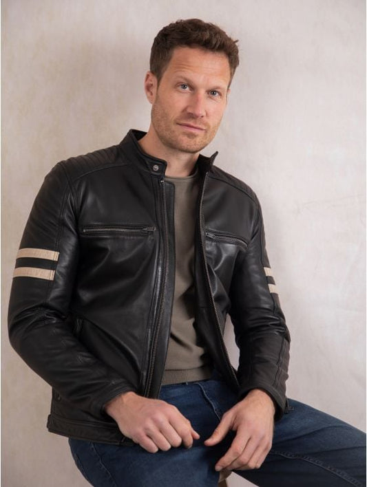 Charlie II Leather Racer Jacket